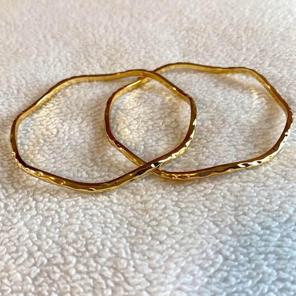 RJ Graziano Gold Tone Bangle Bracelets Set of 5 - Picture 4 of 5
